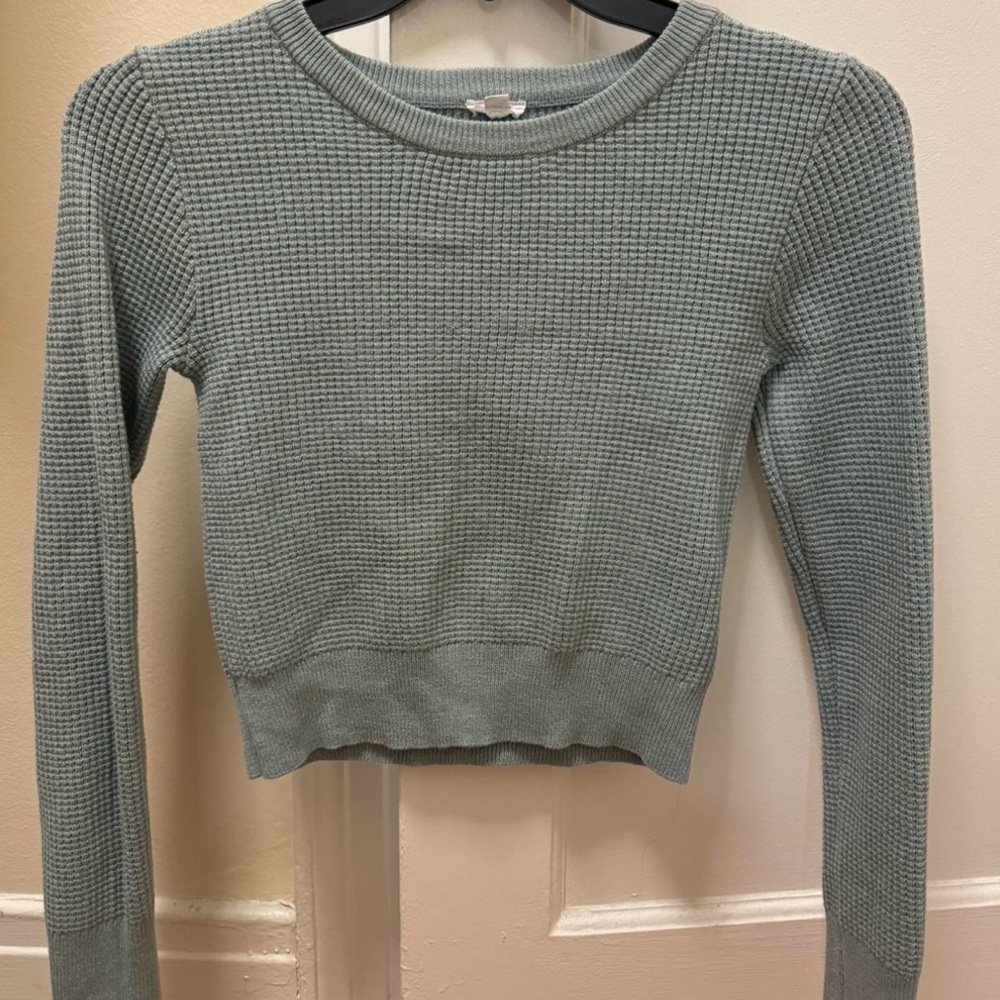 Garage Light Blue Waffle Knit Sweater